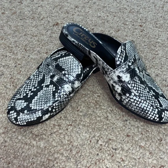 Circus by Sam Edelman Gray Snake Print penny Loafers - Picture 2 of 9